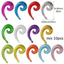 Mtrong Te 10个螺旋波浪形气球生日结婚周年庆典毕业节装饰室内外装饰房间装饰 - 彩色 - 查看 14