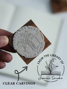 Sellos de la biblioteca | Sellos de ex libris | Sellos de libros | Ex libris | Regalos para amantes de los libros | Regalos de cumpleaños personalizados | 30 opciones de estilo, vuelta al colegio, útiles escolares - Caqui - Ver 7