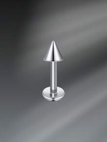 CIZME 16G 6/8/10/12mm Titanium Steel Stud Earrings, Lip Rings, Flat Back Earrings, Nose Rings, Cartilage Hoops, Lip Rings, CZ Stud Earrings For Women & Men - Silver - View 12