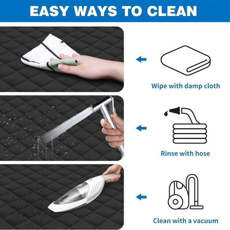 Cubierta protectora impermeable universal para asiento de mascota para la parte trasera del automóvil, cubierta antideslizante para asiento trasero para sedán, van, SUV - Negro - Añade 5