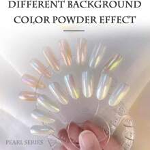Weiße Perlmutt-Chrom-Nagelpulver, spiegelnder Effekt Aurora Magic Perle Nail Jewelry Glitzer Pulver, holografisch Meerjungfrau Perlmutt Neon Eisige Aurora Nagelpulver, DIY Nail Art Dekoration
