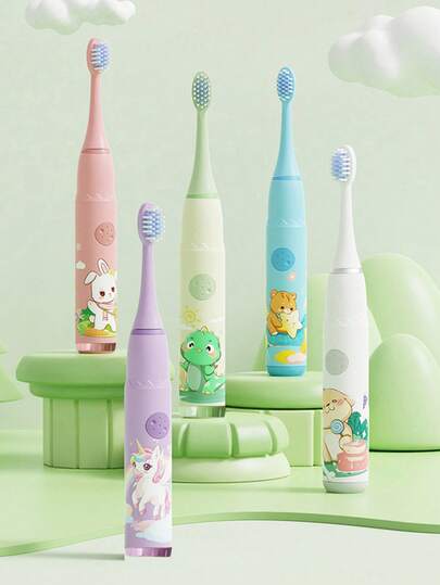 1 Pc Rechargeable/Battery Operated Electric Toothbrush With 6 Brush Heads, 1 Speed Setting For Battery Operated, 4 Speed Settings For Rechargeable