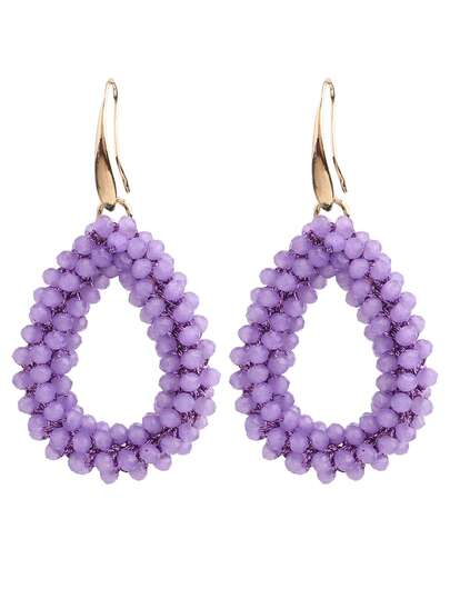 sehuoran 1 Pair Handmade Beaded Crystal & Pearl Bohemian Style Earrings, Colorful Personalized Versatile Dangling Earrings With High-End Elegant Mixed Color, Suitable For Party & Daily Wear