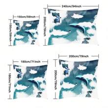 1 件海洋生物设计遮阳篷,轻松打造舒适休闲区,卡通海洋风格,100% 涤纶,矩形,防水,防紫外线,适用于户外花园、露台、海滩、夏季,附赠尼龙绳 - 彩色 - 查看 12