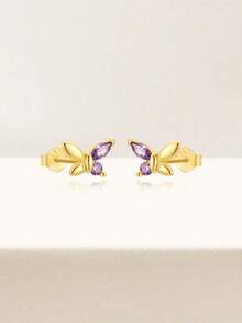 Amethyst Flat Back Labret Earring Set 16G Amethyst Cartilage Helix Earrings Tragus Earrings Conch Earring Stacking Earrings - Multicolor - View 8