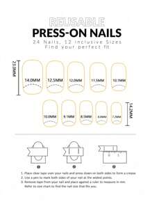 24 Peças Kit de Unhas Postiças de Forma Quadrada Curta para Outono e Inverno, Flores Elegantes em Rosa Quente e Folha de Ouro Brilhante, Kit Perfeito de Unhas Postiças Falsas de Cobertura Total, Inclui 1 Peça Folha de Adesivos e 1 Peça Lixa Miniatura, para Uso Diário, Escritório, Festa em Casa, Joias e Acessórios Femininos, Dicas de Unhas Falsas 1 Peça Tira de Lixa Jelly Gel, Envio Aleatório