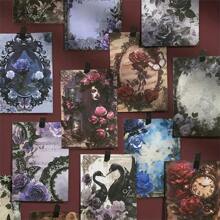 Rose Story Vintage Dark Gothic Scrapbooking Material Pack,School Supplies,Back To School