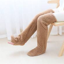 New Plush Knee High Socks, Warm Teddy Bear Pattern Floor Socks, Women Knee Socks For Autumn/Winter - Multicolor - View 3