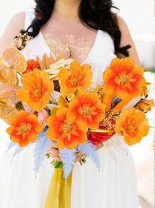 1PC/6PCS/12PCS 29.92Inch Artificial Flower Fake Daisy Flower UV Resistant Artificial Plant Used For Outdoor Room Office Wedding Decoration,Fall Decor,Autumn