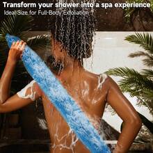 Esponjas africanas auténticas de SubSahara - Set de 2 piezas de exfoliante para todo tipo de piel, esponja de baño para cara y Body, portátil para viajes, duradera, exfoliación suave - Lino y azul cielo - Ver 3