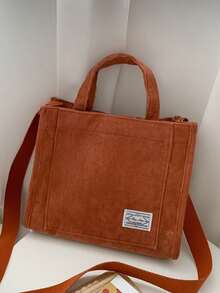 1pc Customized Name Women Handbag, Corduroy Butterfly Print Square Tote Bag, Large Capacity Shoulder Crossbody Bag, Fashion Simplicity Schoolbag, High-Quality Canvas Portable Handbag, Suitable For Daily Use, Gift For Family, Friends, Christmas, Easter, Spring Festival, Mother's Day, Women's Day, Valentine's Day, Teacher's Day, Nurse's Day, Birthday - Multicolor - View 8