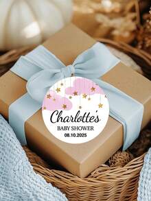 15/35/70 piezas Etiquetas personalizadas para el nacimiento del bebé, pegatinas autoadhesivas personalizadas para decoración de envases de botellas de agua, suministros de etiquetas para botellas de agua del bebé para fiestas de revelación de género, primeros cumpleaños, regreso a la escuela - Multicolor - Ver 8