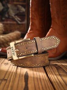 1条男士复古PU皮腰带，适合休闲和日常穿着（含打孔工具），夏季、校园休闲、商务场合、送给男友、丈夫、父亲的男士礼物，日常穿着、时尚、青少年、户外、度假、运动、旅行、街头、波西米亚风、复古秋季、万圣节秋冬配饰，适合青少年、青年、男士、休闲、户外、运动、度假、毕业礼物、生日、日常穿着