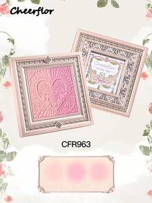 CHEERFLOR 双色哑光粉状腮红盘，带磁性旋转盖，轻盈、顺滑、可混合、色素沉着、丝绒质地、自然渐变、一体式调色板 - CFR963 - 查看 5