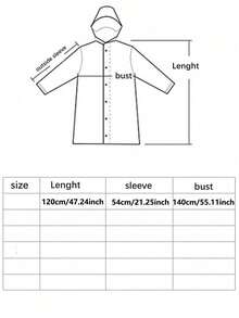 1 pieza Impermeable adulto de EVA rosa grueso, impermeable de viaje ligero de EVA grueso y de moda con frente abierto para exteriores - Rosa - Ver 3