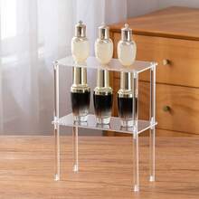 1pc Acrylic Multi-Layer Shelf Display Stand For Collectibles, Cosmetics, Perfume, Desktop Organizer - Clear - View 7