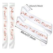 新娘和新郎母亲玫瑰金箔腰带，白色单身派对腰带，适用于新娘送礼会订婚用品礼品婚礼配饰 - 彩色 - 查看 8