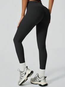 NcmRyu 1 Set Nahtloses, elastisches, gepolstertes Damen Sport-BH mit Kreuzriemen und Leggings Aktivbekleidungs-Set