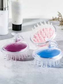 美容工具洗发按摩刷，硅胶头发清洁头皮放松按摩刷 - 彩色 - 查看 6