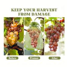 20pcs Reusable Drawstring Mesh Produce Bags, Lightweight Breathable Fruit & Vegetable Protection Cover For Grape, Apple, Pomelo, Multi-Purpose Gardening Anti-Insect Bags, Wedding Party Gift Packaging, Decorative Bags With Ribbons