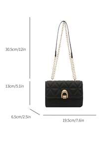 High Quality 2025 Rhombus Lock Mini Square Bag, Genuine Leather Feel - Black - View 9