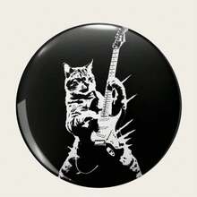 1 件 4.4 厘米/1.73 英寸吉他猫图案别针徽章，装饰胸针适合固定在衣服、包包、背包上，是送给亲人和朋友的独特礼物