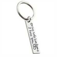 Stainless Steel Key Rings, Engraved With 'Safe Driving, I Love You' Message - Durable, Heart-Shaped Symbol Design - Perfect Gift For Couples, Weddings, Anniversaries, And Romantic Occasions, Cute Keychain