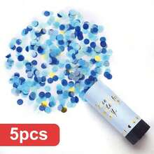 10/5 件彩色五彩纸屑手持扭曲礼品花管、婴儿淋浴游戏、用于婚礼派对、返校、母亲节、毕业典礼、返校用品、教室装饰、性别揭示装饰、婴儿淋浴派对装饰房间装饰家居装饰（请勿将发射管对准人或物体） - 藍色 - 查看 6