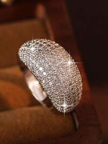 1pc Ins Style Luxury Big Oval Zirconia Rings For Women Engagement Weddings Ring Jewelry Luxury Dresses