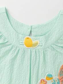 Balabala Baby Girls' Vintage-Style 2 Pieces Set, Sweet & Playful Look - Pink Green - View 6