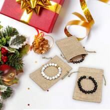 12 PCS Linen Drawstring Bags Jute Burlap Storage Handy Sized Gift Pouch Vintage Party Bags Jute Pouch Perfect For Arts And Crafts - View 6