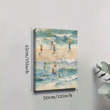 1 pieza Obra de arte de lienzo enmarcada, Paseo por la playa, Charm de verano, Impresión de arte estilo impresionista en lienzo, Pintura de póster de decoración de pared, Regalo ideal para dormitorio, sala de estar, pasillo, dormitorio, lista para colgar - Multicolor - Ver 9