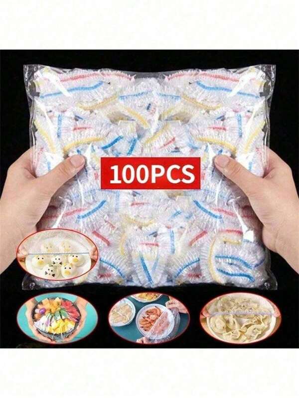 100/200pcs Colorful Reusable Food Wrap Plastic Bags, Fruit Fresh Keeping Kitchen Accessories (Note: Product Color May Differ From Previous Version Due To Upgrade, But The New Version Is More )