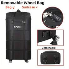 1pc Foldable Luggage Bag With 4 Removable Swivel Wheels, Multi-Functional Travel Companion Luggage Bag, Large Expandable Soft-Sided Luggage, Airport Checked Luggage - Lightweight, Detachable Wheels, Password Lock, Straps, Spacious, Easy To Operate - Ideal For Frequent Travelers, Weekend Getaways And Storage Needs, Camping, Adventure, Christmas Gifts, Halloween Gifts