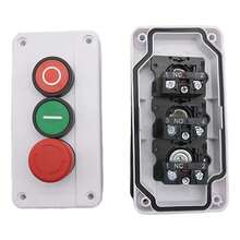 Panel pulsador industrial 3 botones Arranque Parada Emergencia, ampliamente utilizado en espacios industriales, comerciales y domésticos - Blanco - Ver 7