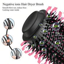 4 In 1 Hot Air Brush Styling Comb One-Step Heating Comb Hair Straightening Brush For Straight Curly Professional Hair Dryers - EU C Type Plug(220-240V) - View 3