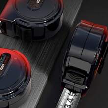 New Stainless Steel Red & Black Gradient Measuring Tape, Extra Thick Waterproof Rustproof High Precision Wear-Resistant Retractable Ruler, For Decoration, Construction, Industrial Use