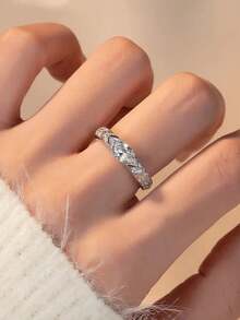 S925 Luxury Synthetic Zirconia Stone Ring, Elegant Fashion Women's Engagement/Proposal Ring To Give To Your Lover