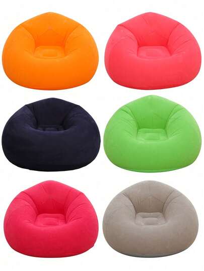 Ny uppblåsbar plyschsoffa för slappa personer, hopfällbar fotbädd, bekväm liggstol med fotbänk, varm