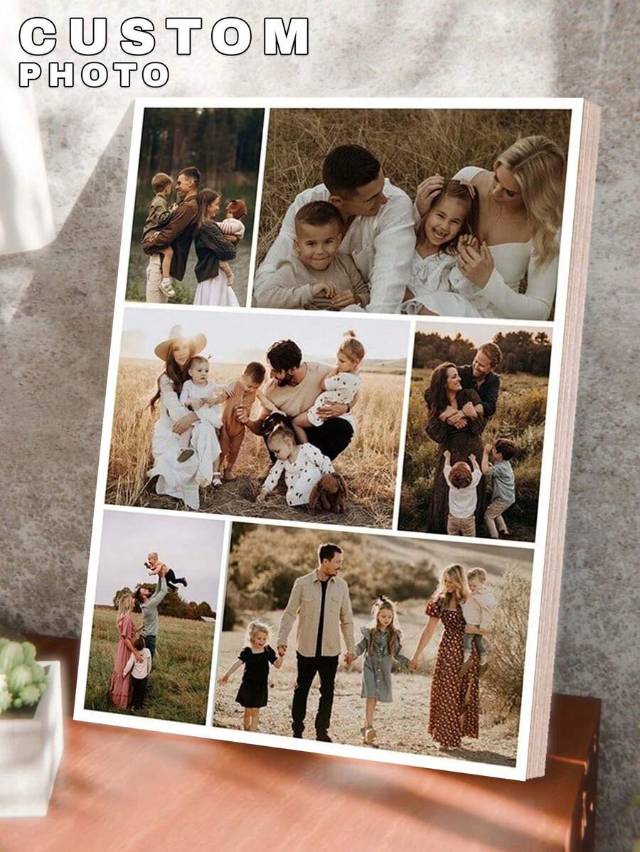 1pc Customized Wooden Picture, Personalized Wooden Photo Print, Wedding Gift For Bride And Groom, Suitable For Weddings, Graduations, Gifts For Friends - Multicolor - View 1