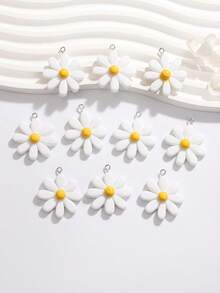 10pcs Small Daisy DIY Bag Charm Accessories Stickers Beach Y2K Beach Accessories - Baby Blue - View 3