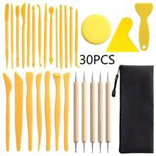 30pcs Pottery Tools Set, Includes Polymer Clay Sculpting Knives, Cutting Tools, Wooden Modeling Tools, DIY Craft Accessories - Clay Tools - View 10