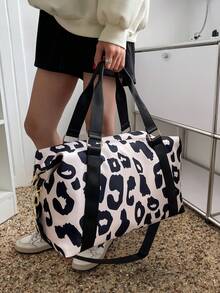 New Fashion Large Capacity Travel Bag, Lightweight Durable Scratch-Resistant Cow Print Luxury Style, Suitable For Short Trip, Gym, Yoga, Versatile - Multicolor - View 2