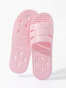 Unisex Foldable Travel Slippers, Indoor Home Bathroom Shower Drainage Quick Drying Massage Sandals, Lightweight Fast Drying Bathroom Non-Slip Flat Slides - Pink - View 6