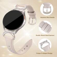Correa de reloj de lujo con hebilla en forma de C con diamantes - Compatible con Galaxy Watch 7/6/5/4 (40mm/45mm) y Watch 6 Classic (43mm/50mm) y Watch 5 Pro (45mm) - Correa cómoda y resistente al sudor - Diseño delgado y elegante - Opciones de múltiples colores - Perfecto para negocios/citas/bodas/fiestas/uso diario - Regalo ideal para mujer