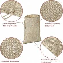 12 PCS Linen Drawstring Bags Jute Burlap Storage Handy Sized Gift Pouch Vintage Party Bags Jute Pouch Perfect For Arts And Crafts - View 9