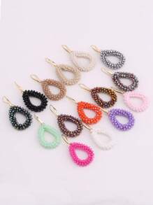 sehuoran 1 Pair Handmade Beaded Crystal & Pearl Bohemian Style Earrings, Colorful Personalized Versatile Dangling Earrings With High-End Elegant Mixed Color, Suitable For Party & Daily Wear