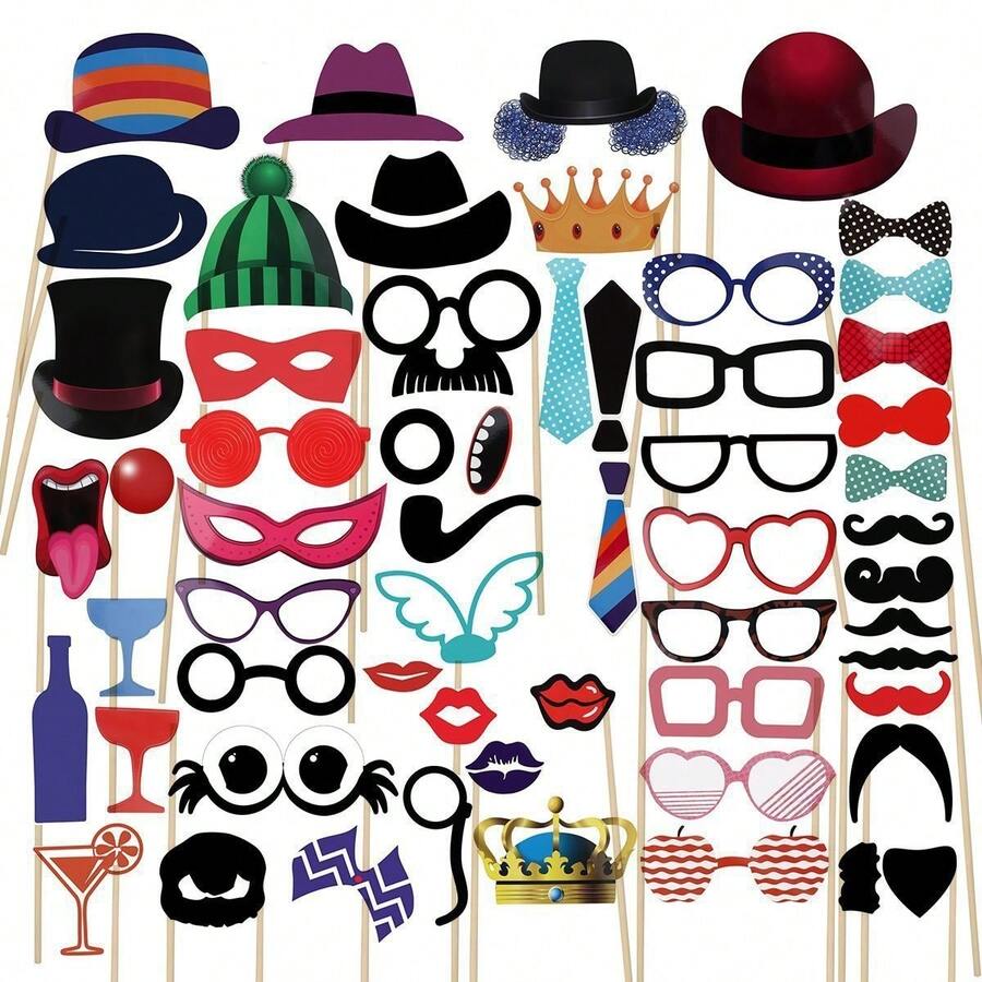 58pcs Wedding Picture Booth Photo Props Wedding Picture Props Wedding ...