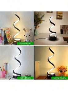 1pc Adjustable 3-Color Spiral Desk Lamp, USB Powered, Suitable For Office, Bedroom, Living Room, Great Gift For Friends - Snake - View 9