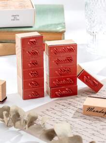 1 Set Of Vintage Number, Weather Pattern Wooden Stamps, Personalized Design Exquisite Wooden Crafts Wooden Stamps For Date Filling Tools For Calendars And Notebooks